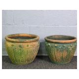 2x The Bid Clay Pottery Planters