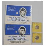 Solid 14k Gold John F. Kennedy Memorial Half