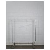 Chrome Finish Adj. Ht. Rolling Garment Rack