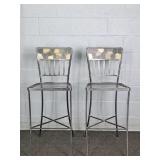 2x The Bid Metal Frame Bar Stool W/ Tile Back