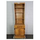 Ethan Allen Solid Maple 2 Dr Cabinet W/ Hutch