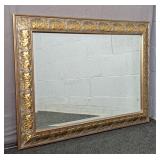 Ornate Painted Wood Frame Wall Hung Beveled Mirror
