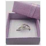 Sterling Silver Amethyst Sz 7 Ring Tw 2.4g