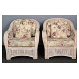 2x The Bid Painted Rattan/wicker Chairs
