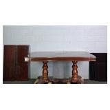 Cherry Finish Double Pedestal Dining Table
