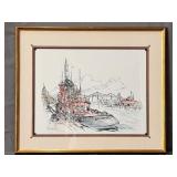 Savannah Ga River Scene Hand Signed Print