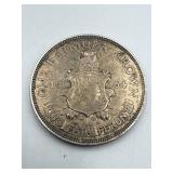 1964 Bermuda One Crown Silver Coin 22.51g .500