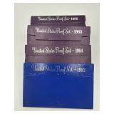 4x The Bid Us Mint Proof Coin Sets 1983-86