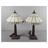 2x The Bid Slag Glass Lamps
