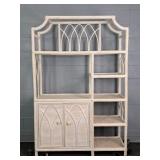 Painted Wood & Rattan Five Tier Etagere W/ Shelf