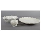3x The Bid Assorted Milk Glass