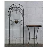 Lot Of 2 Wrought Iron Round Patio Side Table