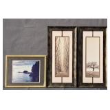Lot Of 3 Asst Framed And Matted Art