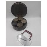 2 X Bid Antique Round Spice Container And Curved