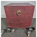 Havertys Composite Oxblood Asian Style Box/stand