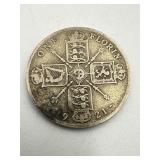 1921 British 1 Florin Silver Coin 10.94g .500