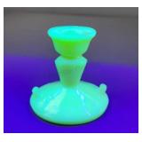 Custard Glass Candle Holder