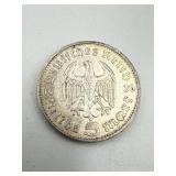 1936 Third Reich Germany .900 Silver Coin 13.86g