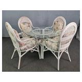 5pc Set Vintage Rattan Typhoon Fan Back Chairs