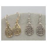 Sterling Silver Pierced Earrings Tw 3.1g