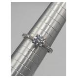 Diamond Solitaire Sterling Rings 8 Tw 2.2g