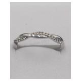 Diamond Band Sterlingsilver Ring Sz 8.5 Tw 2.2g