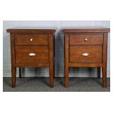 2x The Bid Mahogany 2 Drawer Night Stands