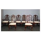 8x The Bid Solid Wood Cherry Finish Dining Chairs