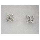 Sterling Silver Cz Pierced Earrings