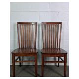 2x The Bid Pier One Solid Wood Accent Chairs