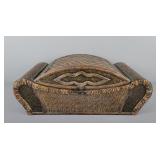 Vintage Woven Lidded Storage Chest
