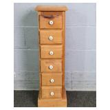 Solid Pine 6 Drawer Narrow Stand