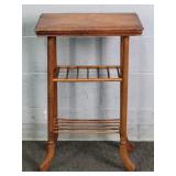 Vintage Solid Oak 3 Tier Side Table