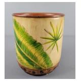 Glazed Planter Pottery Leaf Pattern
