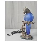Vintage 17" Glass Andrea By Sadek Parrot Lamp