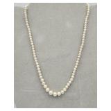 Signed M Sterling Silver Clasp Pearl 16in