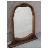 Vintage Wood Frame Art Deco Style Tabletop Mirror