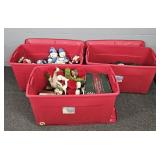 3x The Bid Xl Plastic Storage Totes W/ Contents