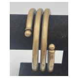 Vintage Brass Coil Bangle Bracelet