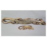 2x The Bid Wood Lizard Wall Decor 12" & 36"