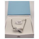 Sterling Silver Cz Infinity Pendant Necklace Tw