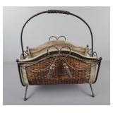 Vintage-style Woven Wicker Style Magazine Rack