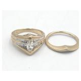 14k Yellow Gold Marquise & Baguette Cut Diamond