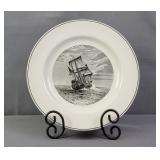 Copeland Spode Bigelow Ship Plate W/ Stand