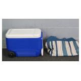 Lot Of 2 Igloo & More Rolling Cooler & Beach Bag
