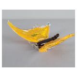 Yellow  Art Glass Butterfly