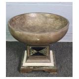 Neo Classic Style Pedestal Mount Bowl W/marble Acc