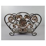Ornate Bronze Scrollwork Magazine Rack