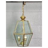 Brass & Glass Hanging 3 Light Fixture