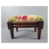 Solid Wood Needlepoint Ottoman